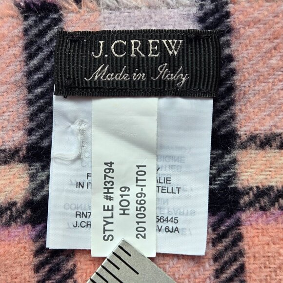 J. Crew Pink Plaid Wool Blend Scarf - Picture 3 of 8
